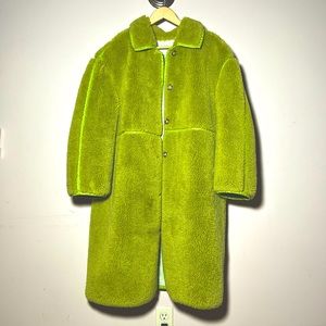 Something Navy Coat; Green *Reversible* Faux Shearling